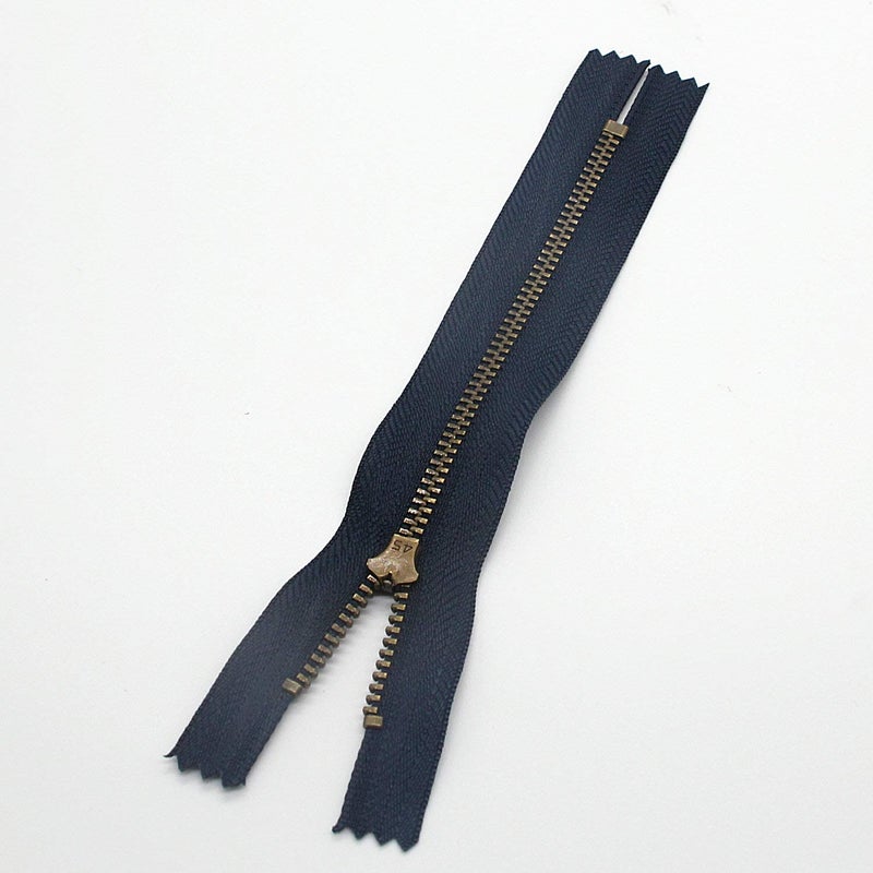 Leekayer 8 Inch Brass Zipper 3# Jeans Zipper Closed End Zipper for Boots Bags Backpack Sewing Zipper 8"" Bulk 6pcs (Navy-Brass) - Image 5